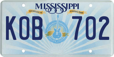 MS license plate KOB702