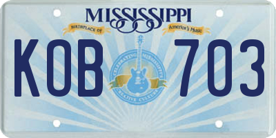 MS license plate KOB703