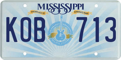 MS license plate KOB713