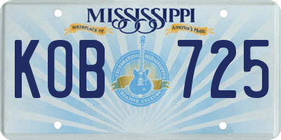 MS license plate KOB725