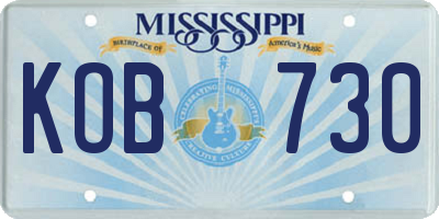 MS license plate KOB730