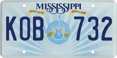 MS license plate KOB732