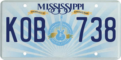 MS license plate KOB738