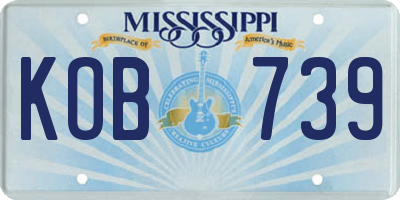 MS license plate KOB739