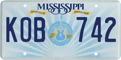 MS license plate KOB742