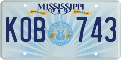 MS license plate KOB743