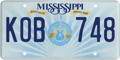 MS license plate KOB748
