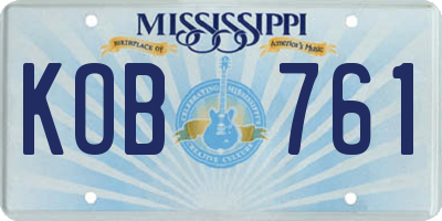 MS license plate KOB761