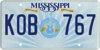 MS license plate KOB767