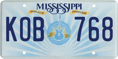 MS license plate KOB768