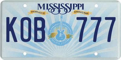 MS license plate KOB777