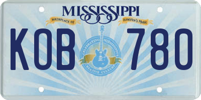 MS license plate KOB780