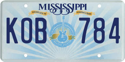 MS license plate KOB784