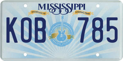 MS license plate KOB785