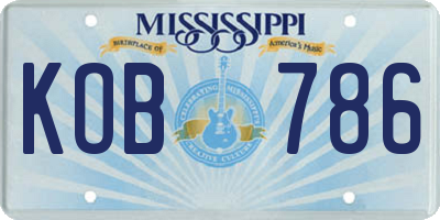 MS license plate KOB786