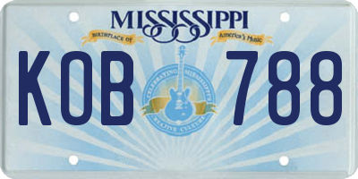 MS license plate KOB788