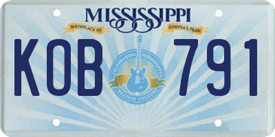 MS license plate KOB791
