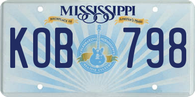 MS license plate KOB798