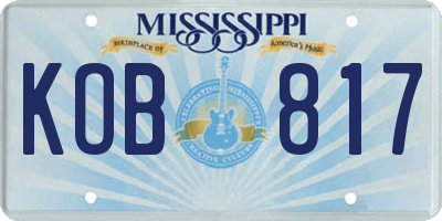 MS license plate KOB817