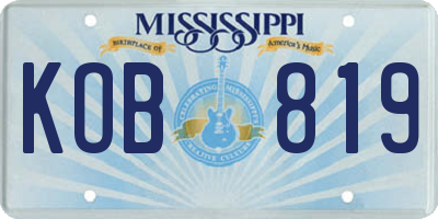 MS license plate KOB819