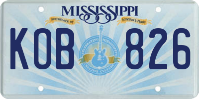 MS license plate KOB826