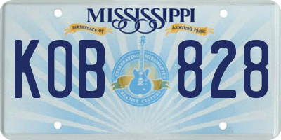 MS license plate KOB828
