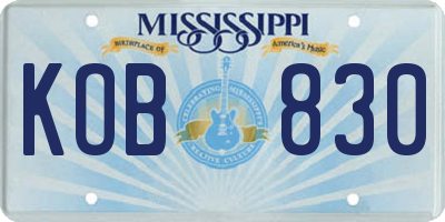 MS license plate KOB830