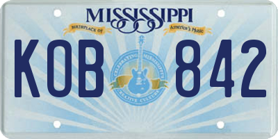 MS license plate KOB842