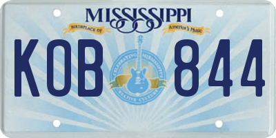 MS license plate KOB844