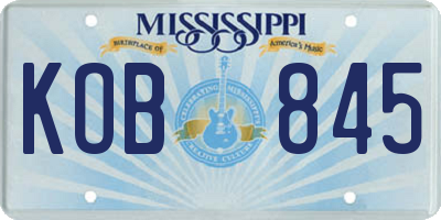 MS license plate KOB845