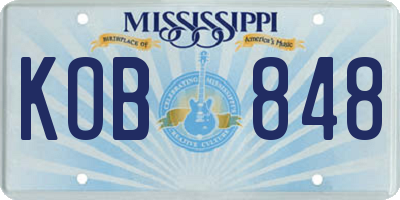 MS license plate KOB848