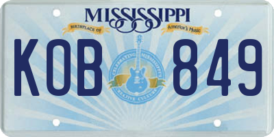 MS license plate KOB849