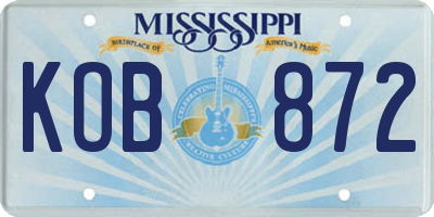 MS license plate KOB872