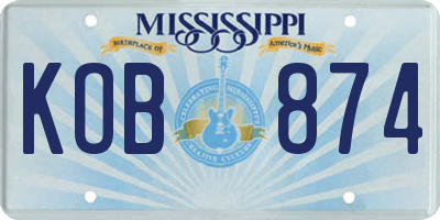 MS license plate KOB874