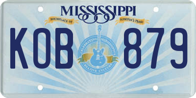 MS license plate KOB879