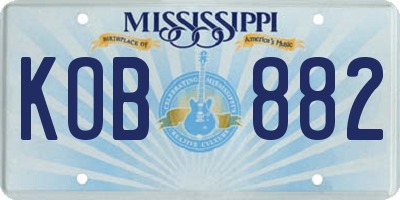 MS license plate KOB882