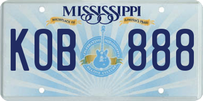 MS license plate KOB888