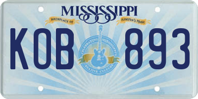 MS license plate KOB893