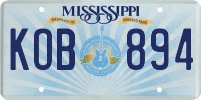 MS license plate KOB894