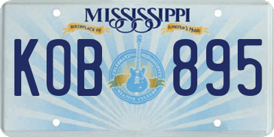 MS license plate KOB895
