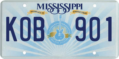 MS license plate KOB901