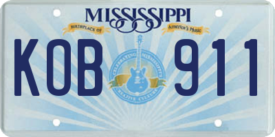 MS license plate KOB911