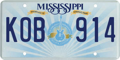 MS license plate KOB914