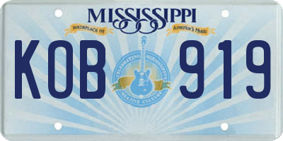 MS license plate KOB919