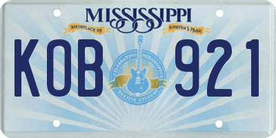 MS license plate KOB921