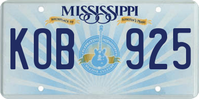 MS license plate KOB925