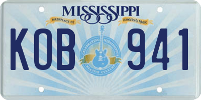 MS license plate KOB941