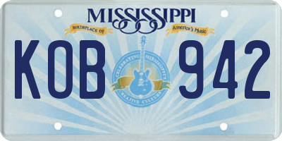 MS license plate KOB942