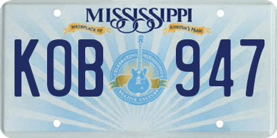 MS license plate KOB947