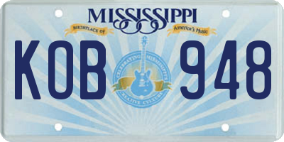 MS license plate KOB948
